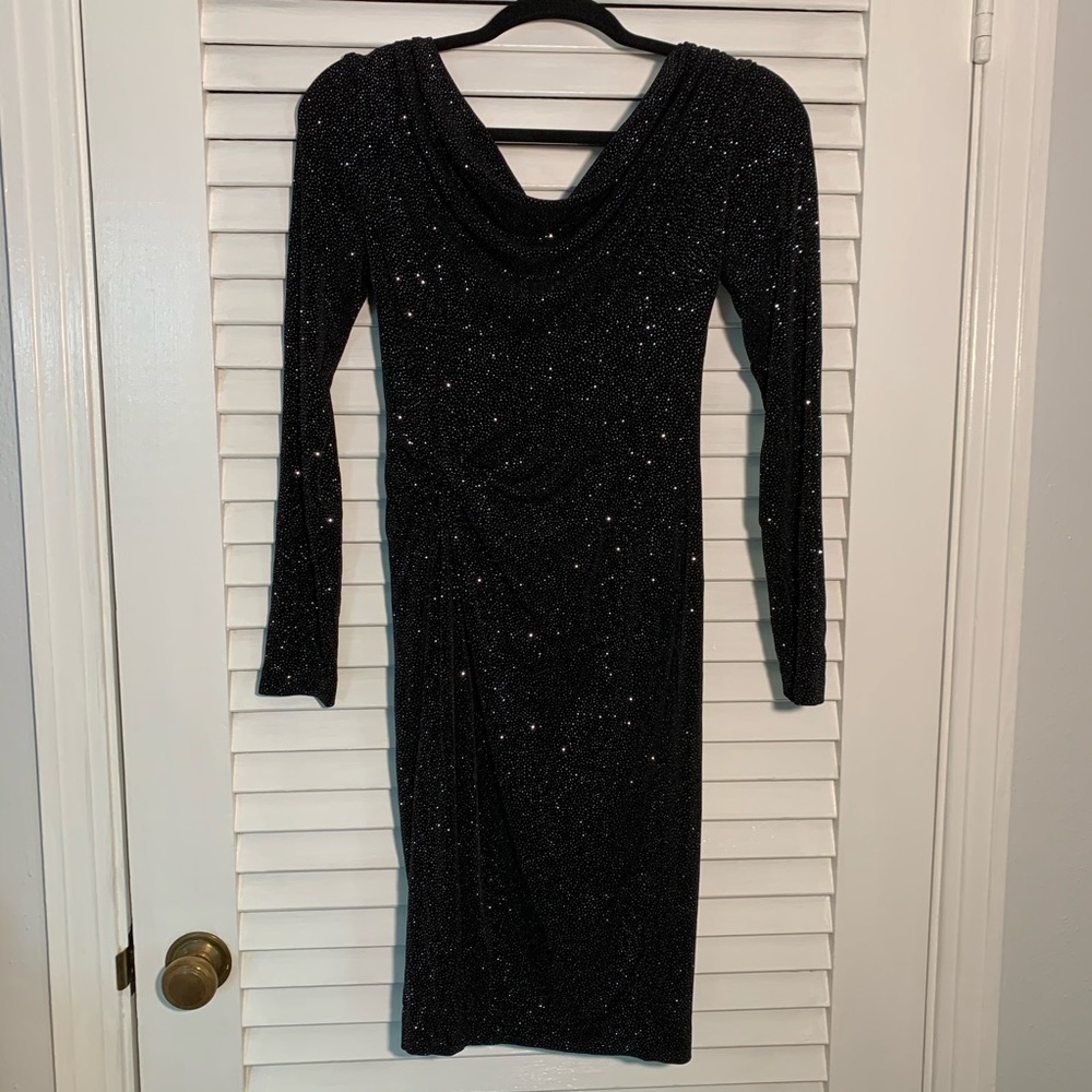 Cache Black Glitter Dress